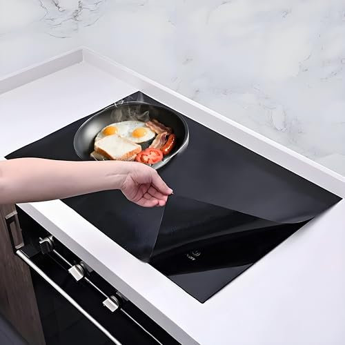 Spalivivre Induktionskochfeld Schutzmatte,Silikonmatte Groß,Kratzschutz,Induktion Herdschutz Matte,Wärmeisolierte Pad für Induktionsherd(50 x 80 cm)