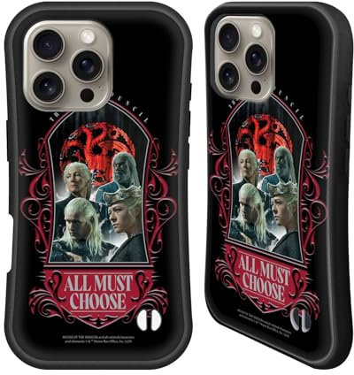Head Case Designs Licenza Ufficiale House of The Dragon: Television Series Il Black Council Stagione 2 Key Art Custodia Cover Ibrida Compatibile con Apple iPhone 16 PRO