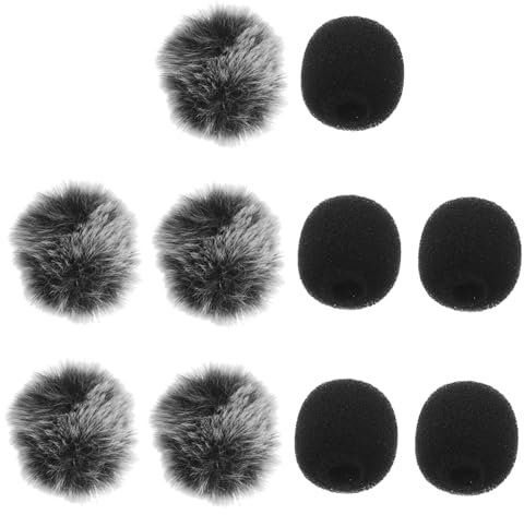 BESTonZON 10 Pièces Cache Micro-cravate Housse De Protection Anti-vent Pour Microphone Couverture De Microphone à Cache-vent Pour Microphone En Micro Pare-brise Peluche