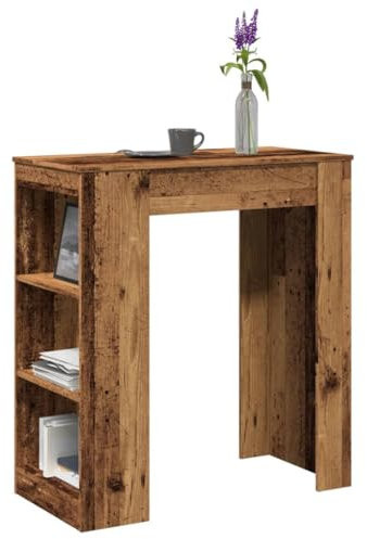 NQJIBUE Item-Bar-Tisch mit Gestellen, Altholz, 95 x 47 x 103,5 cm, Holzwerkstoff, Tische, Küchen- und Esszimmertische