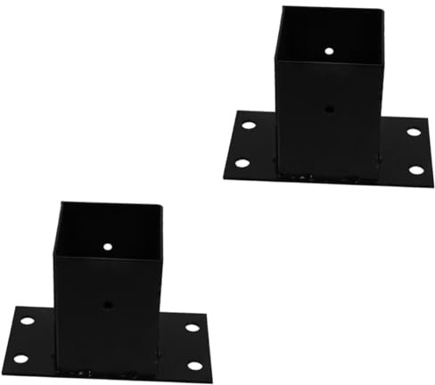 DOITOOL 2 Stück Pavillonhalterung Bodenanker Kappe Keile Solarbetriebene Zaunpfahlleuchten Gitter Zaun Licht Loch Zaunsiebung Privatsphäre Im Freien Sichtschutzzaun Lamellen Black Eisen