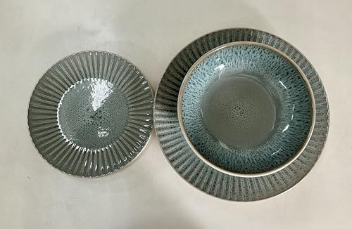 Servizio piatti 18 pezzi mélange acquamarina stoneware Brandani