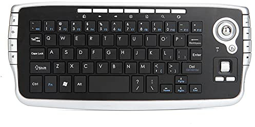ACAGALA E30 2,4 GHz teclado inalámbrico con trackball ratón rueda de desplazamiento mando a distancia para Android TV Box Smart TV PC Notebook Plata