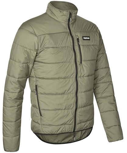 GripGrab EXPLR Fahrrad Isolationsjacke Herren Winter Fahrradjacke PrimaLoft | Winddichte Thermo Pufferjacke für Bikepacking und Gravel Bike, mit 2-Wege-Reißverschluss und reflektierenden Details