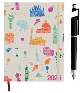 ICE TOYS Kalender 2026 12 Monate Format A6 auf Italienisch mit Stift zum Geburtstag Weihnachten (2026-14, A6)