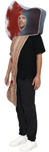 DOSERTY Breathable Composite Sponge Hatchets Costume Comedic Horror Party Attire For School Role-Playing Performances Funny Parody Horror Costume Breathable Fabric