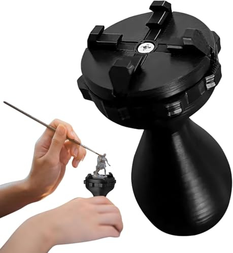 KIPTVO Painting Handle for Miniatures, Ergonomic Holder with 360° Rotation, Comfort Grip for Warhammer 40k, D&D & Model Building Figures, Black
