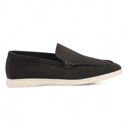 Infinity Leather Dolcetto Herren-Slipper, robust und schwarz, mit gepolsterter Innensohle