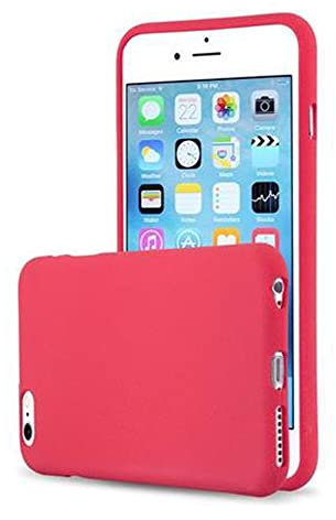 Cadorabo Hülle kompatibel mit Apple iPhone 6 Plus / 6S Plus Schutzhülle TPU Silikon Case Frost Design Slim Kratzfest Weiche Gummi mit Rundumschutz Case Hülle für iPhone 6 Plus / 6S Plus in Rot
