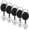 Premium Ausweishalter Jojo – 5er Pack Schwarz | Ausziehbarer Kartenhalter für Ausweise & Schlüssel | Ausweis Jojo Schlüsselband mit Gürtelclip