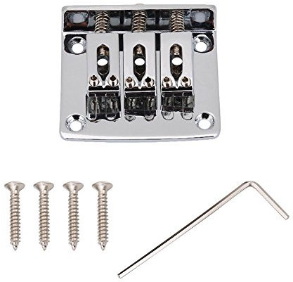 Feste Gitarren Brücke, langlebige Ersatzteile für 3-saitige E-Gitarren(Silber)