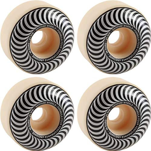 Spitfire Wheels Formula Four Classic Swirl Skateboard-Räder, 54 mm, Weiß, 4 Stück