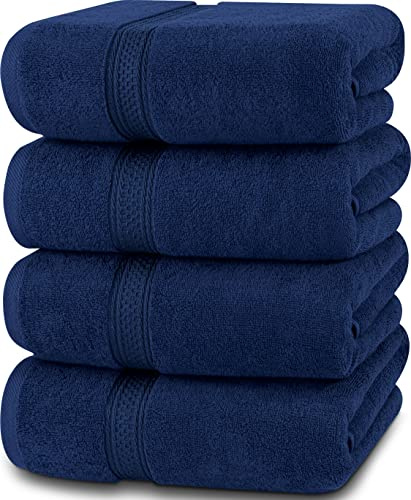 Utopia Towels - 16 Piece Bath Towels Set (69 x 137 CM) Cotton - Navy | Premium 100% Ring Spun Cotton - Quick Dry, Highly Absorbent, Soft Feel Towels, Perfect for Daily Use and Machine Washable