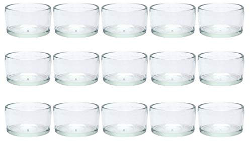 Teelichtgläser Windlicht Set | 8/12/24 teilig | Typ 025 | Rund Hochwertiges Glas | Glasdose Glasgefäß Tischdeko Teelichtgläser Hochzeitsdeko (24 Stück)