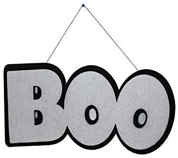 Festone Happy Halloween Striscione Scritta Boo in Feltro Fuori Porta Maxi Ghirlande per Festa di Halloween Decorazione Addobbi di Halloween Dimensioni 27x36cm