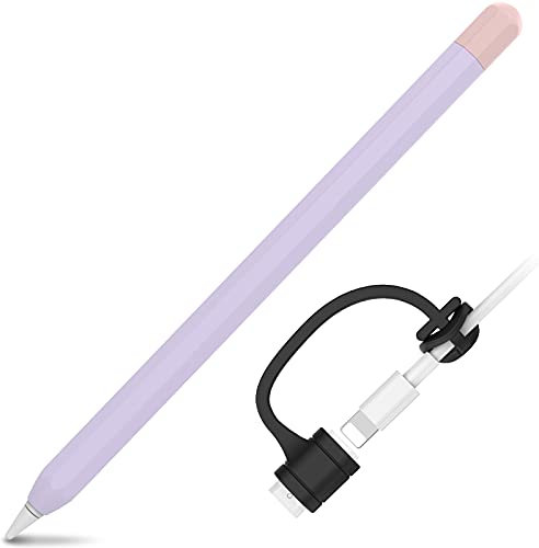 AHASTYLE Cover Apple Pencil 1 Generazione Custodia Apple Pencil 1 Cover Accessori in Silicone Compatibile con Apple Pencil 1st Generazione (Lavanda + Rosa)