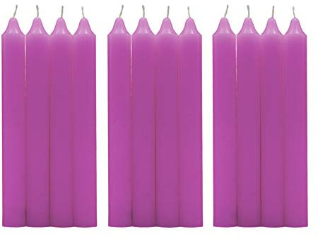 H HANSEL HOME Vela de Mesa Multiples Colores 17,5 cm (Lila, 12 Velas)