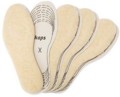 Kinder-Einlegesohlen für den Winter von Kaps, 4 Paar, zurechtschneidbar, Schuheinlagen aus Wolle für Kinder Schuhe und Stiefel, warm und weich, 4er-Pack