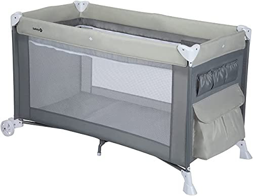 Safety 1st 2192191000 Safety 1st Reisebett Full Dreams 3-in-1, inkl. Wickeltisch-Aufsatz Tragetasche, Warm Gray, blau