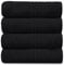 GC GAVENO CAVAILIA 450 GSM Jumbo Bath Sheet, 100% Egyptian Cotton, Black, Pack of 4 Hand Towel