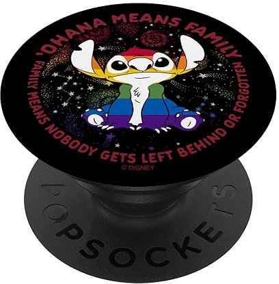 Disney Lilo & Stitch Ohana Means Family Rainbow Stitch PopSockets Klebender PopGrip