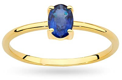 MARKO Weißgold Damen Gold Verlobungsring mit Saphir 0.70Ct | 14 Karat Gold (585) | Goldring mit Box | Goldring für Frauen (Saphir, 53 (16.8))