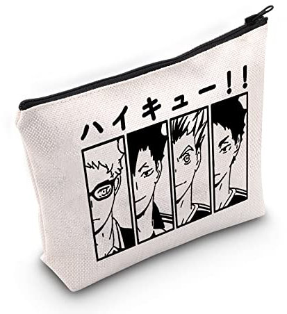 WZMPA Haikyu Anime Cosmetic Makeup Bag Kotaro Tetsuro Keiji Hinata Fans Regalo Haikyu Cosplay Trucco Cerniera Sacchetto Sacchetto Per Donne Ragazze, Haikyuu Amici
