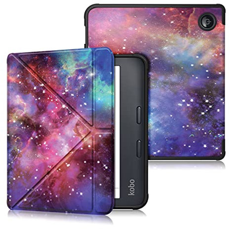 Xuanbeier TPU Hülle Kompatibel mit Tolino Vision Color/Kobo Libra Colour 2024/Kobo Libra 2/Tolino Vision 6 2021 Schutzhülle mit Ständer,Galaxy