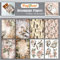 CrafTreat Painted Flowers&Texture Decoupage Papier zum Basteln A4 (8,5 x 11,5) – 8er-Pack Bastelpapier Muster Set, Motivpapier Frühling, Musterpapier, Bastelpapier Vintage, Designpapier Block