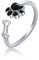 Qings Sterling Silber Damen Pfote Katz Hund Ringe Verstellbare Krallen Fußabdrücke Ring Offener Pfotenabdruck Tier Claw Ringe Süß Tierschmuck Geburtstagsgeschenk für Frauen Mädchen Tierliebhaber
