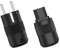 Tertullus 1 Paar Messing Rhodiniert High End Schukostecker + Kaltgerätestecer für Subwoofer, Verstärker, DV/AV (Rhodiniert, PE)