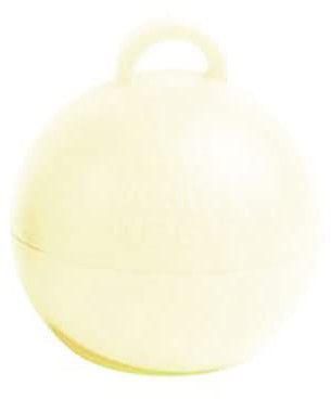 Creative Party Bulk Pack of 25, Bubble Balloon Weights Ivory Cream 35g, for Helium Gas Inflated Balloons, Feat. Ribbon Loop/Hoop Holder, to stand on Floor or Table, Balloon Weight/Holders BW031