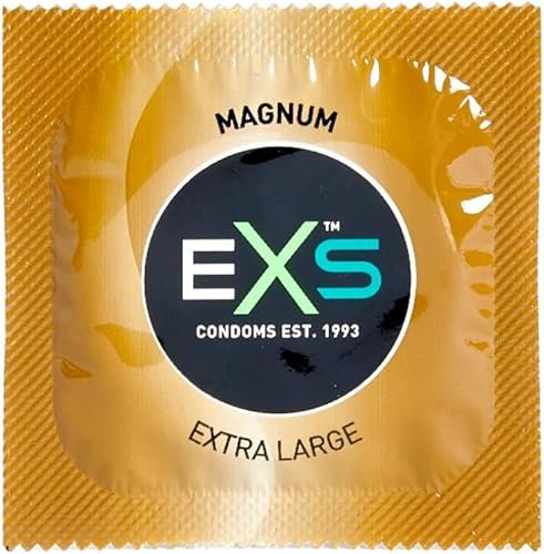 EXS | Magnum-Kondome | Mit Naturlatex und Silikon-Gleitgel | Große Größe | Vegan | 100er-Pack