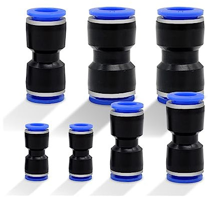 Raccords rapides à passage droit， Raccords pneumatiques en PU 4 mm-16 mm, 1 pièce, raccords rapides en plastique for tuyau d'air et d'eau, à enfoncer droit(Pu8)