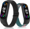 AK Armband Kompatibel Mit Xiaomi Mi Band 6/5/4/3 und Amazfit Band 5 - Nylon Elastisch Sport Uhrenarmband (Schwarz+Grüner Pfeil)