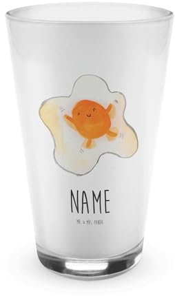 Mr. & Mrs. Panda Personalisiertes Glas Spiegelei Ei - Personalisierte Geschenke, Liebe, Für Kaltgetränke Mit Namen, Tag, Schön, Glücklich, Trinkglas, Lustige Sprüche, Bierglas Gravur, Weinglas