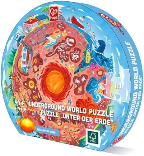 Hape Puzzle Unter der Erde, LED Lampe inkl. Poster und Fakten