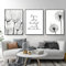 EXQUILEG 3er Poster Set Löwenzahn Bilder Set Modern Schwarz Weiß Leinwandbilder Wandbilder für Wohnzimmer Deko Ohne Rahmen (30x40cm)