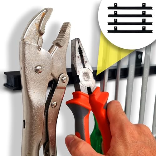 12 Heavy-Duty Magnetic Tool Holders (4 Pack - 48 Total) - Extremely Powerful Magnetic Pull Force to Hold Heavy Tools (Upgraded Version) - Professional Tool Bars/Strips Organizer