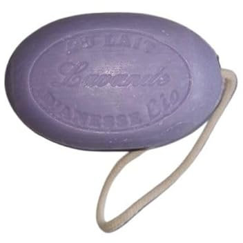 Savon avec corde au lait d'ânesse bio parfum lavande- tenseur naturelle, parfum agréable, hydratant, anti âge 200g