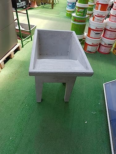 Generico Pilozzo con lavatoio uso lavanderia con piedi in cemento grigio misura cm 84x48x74h