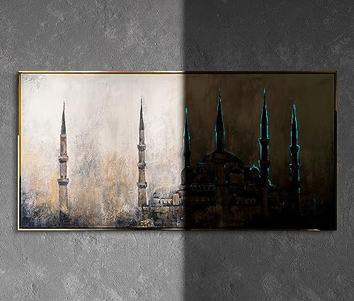 YS-Art XXL Fluoreszierendes 3D-Acrylbild Oase des Glaubens handgemalt
