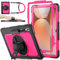 SEYMAC stock for Samsung Galaxy Tab S10 Ultra Case 14.6 inch, S8/S9 Ultra Case Shockproof Cover with Screen Protector, 360° Rotating Stand/Hand Strap, Pen Holder & Shoulder Strap, Rose
