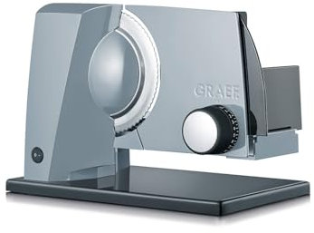 GRAEF SK111 Electric Food Slicer with 170mm Serrated Blade, Compact Design- Silver
