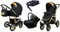 BabyLux® Kinderwagen Set 4 in 1 - Gold Lux - incl. Babywanne, Buggy Sportsitz, Auto-Babyschale, ISOFIX-Basisstation - Autositz - Kinderwagenset - Kombikinderwagen mit Wickeltasche usw.