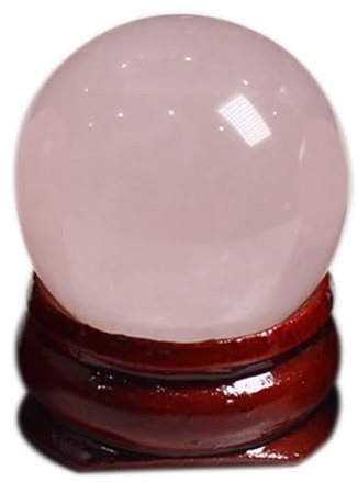 NIBHZ Boule de Cristal Sphère Quartz Rose pour Reiki, énergie, Méditation, Attirer l'amour, Pierres de Palmier, Pierres de Touche,Pink Crystal ball-20mm