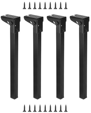 F Fityle 4 pièces pieds de Table pliables pied de Table pliant projets de bricolage à domicile robustes Stable Portable pour les Tables basses pièces de bureau, Hauteur 60cm