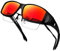 KANASTAL Überziehbrille Sonnenbrille Herren und Damen Verspiegelt Rot Überbrille für Brillenträger Fahrradbrille Überzieh Sonnenbrille UV400 Schutz Fit over brille