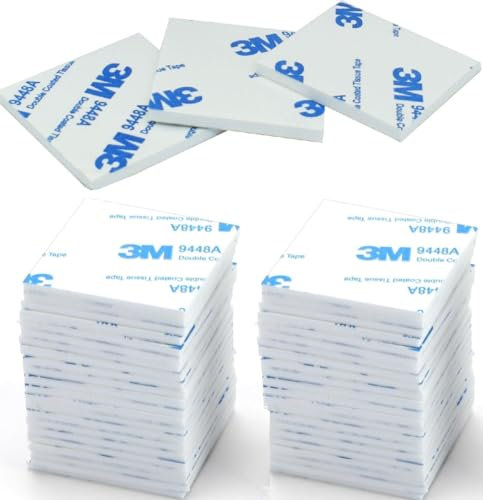 CANOPUS White Double Sided Sticky Pads Heavy Duty, 48PCs 40mm x 40mm, Waterproof 3M Sticky Back Foam Pads, Thick Adhesive Pads for Wall, 3M Double Sided Pads, Number Plate Pads, Dashcam Sticky Pads