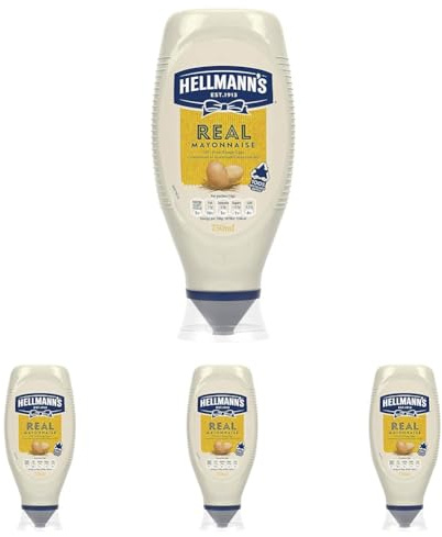 Hellmann's Real Mayonnaise mayo made with 100% free-range and cage-free eggs perfect for sandwiches 750 ml (Pack of 4)